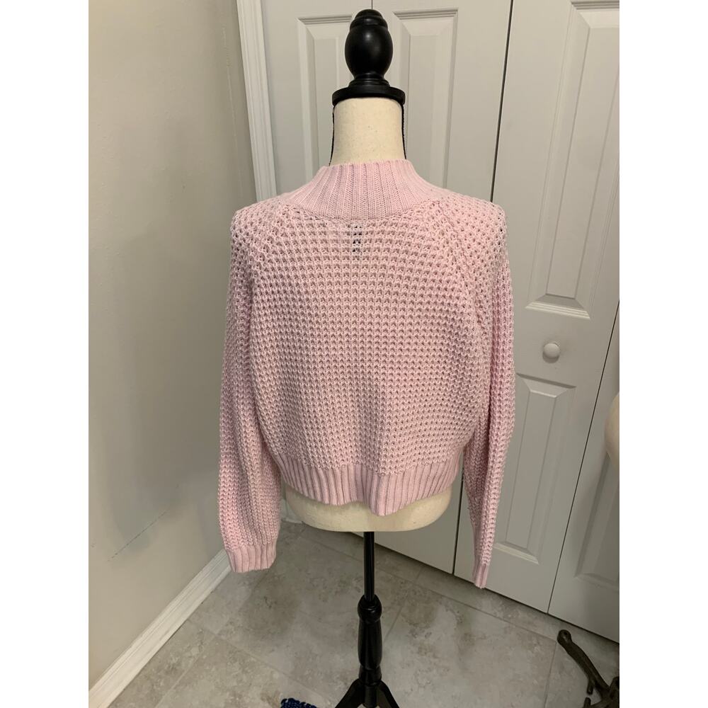 Divided Pink Mock Turtleneck Crop Sweater - M - Picture 7 of 7